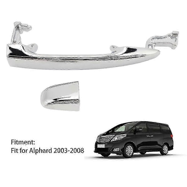 Ytre håndtak for bakre skyvedør, krom, venstre høyre, passer for Alphard 2003-2008