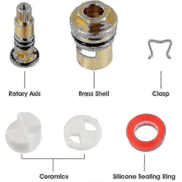 2 stk. keramisk skivehoved, keramiske patroner, universal erstatning til messinghane 20 hakker X 53 mm