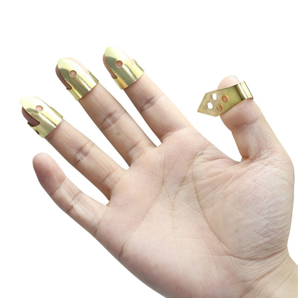 3 Fingerplockar + 1 Tummplock - Metall/Guld - Justerbara