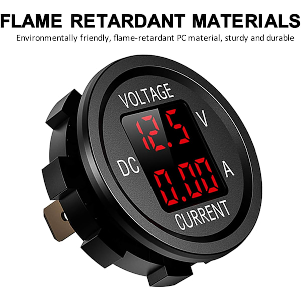 ##/12V Moottoripyörän Vedenkestävä LED-Digitaalinen Volttimittari, 9V-48V DC Virta##/