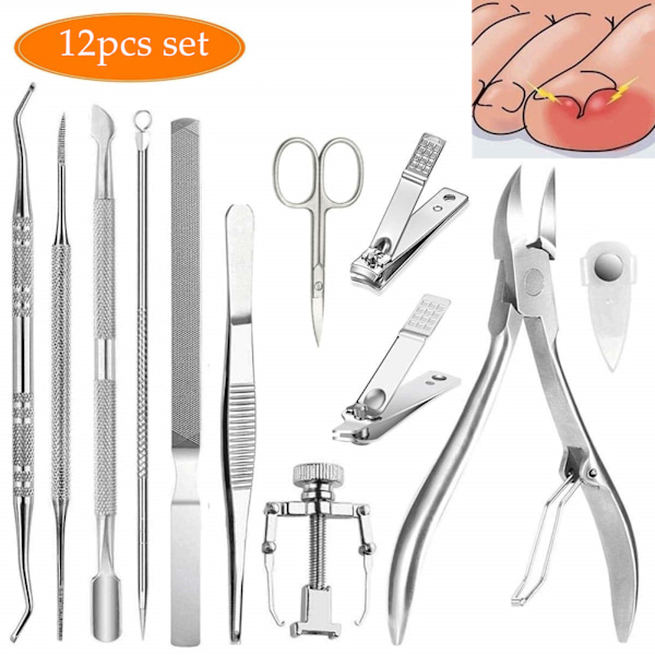 ##/Manikyr- och Pedikyrset Zggzerg Manikyrset Nagelklippare 12 delar##/