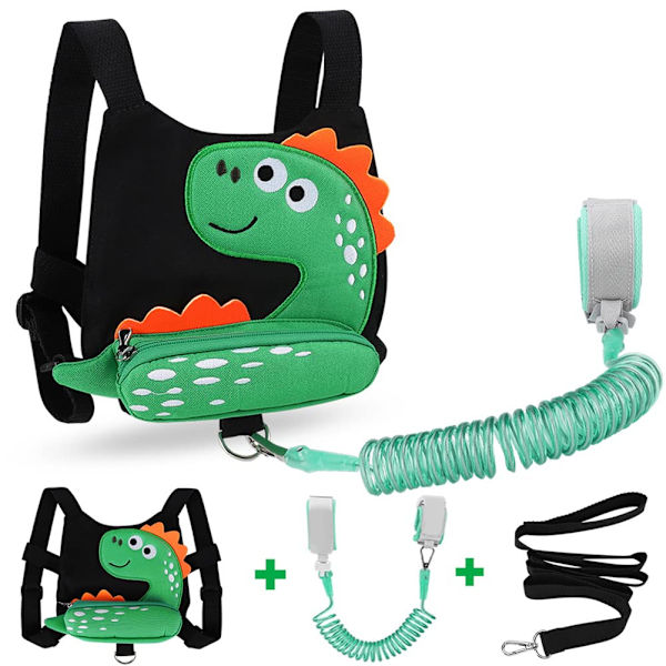 (Svart) 3 i 1 Toddler Sele + Baby Anti-Lost Handledskopa