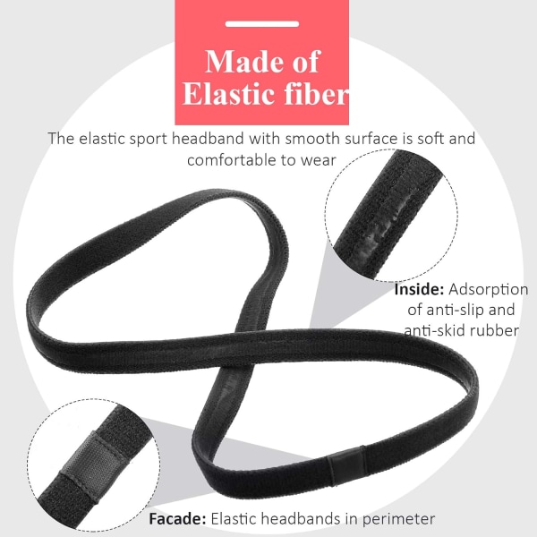4 delar Tjocka, halkfria elastiska sportpannband Hårpannband f