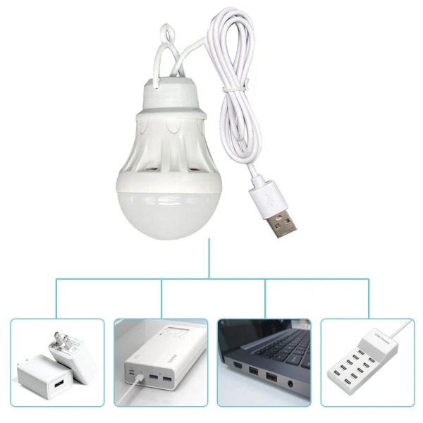 USB-lamppu LED kannettava leirintävalo mini lamppu 5V virtalähde kirja