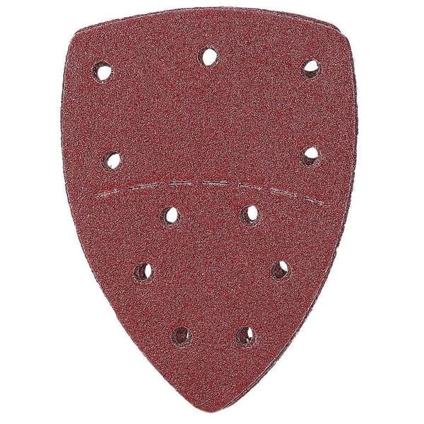 60 stk. museslipepapir, separat håndflate-slipepapir, slipeark 140x140x100mm, 11 hull, 40 korning