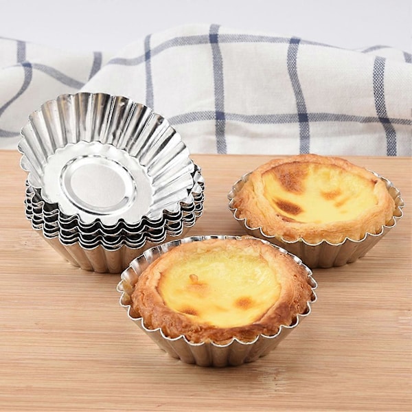 10 kpl Alumiiniseos Tarttumaton Munatorttumuotti Cupcake Muffin Cookie Leivontamuotti A