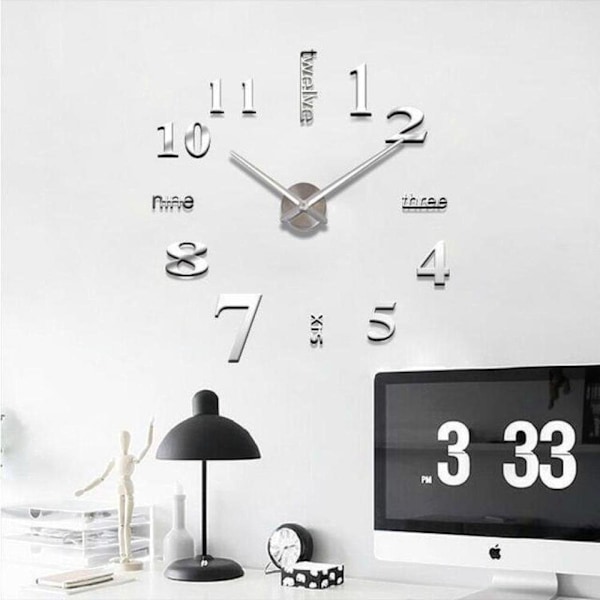 ##/Väggklocka DIY 3D väggklocka modern design akryl (tyst) lysande klocka##/