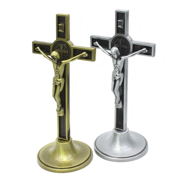 ##/2 st Korsfästelsestatyer, Kors Jesus Kristus Ornament Dekoration Trädgård Katolsk Kapell##/