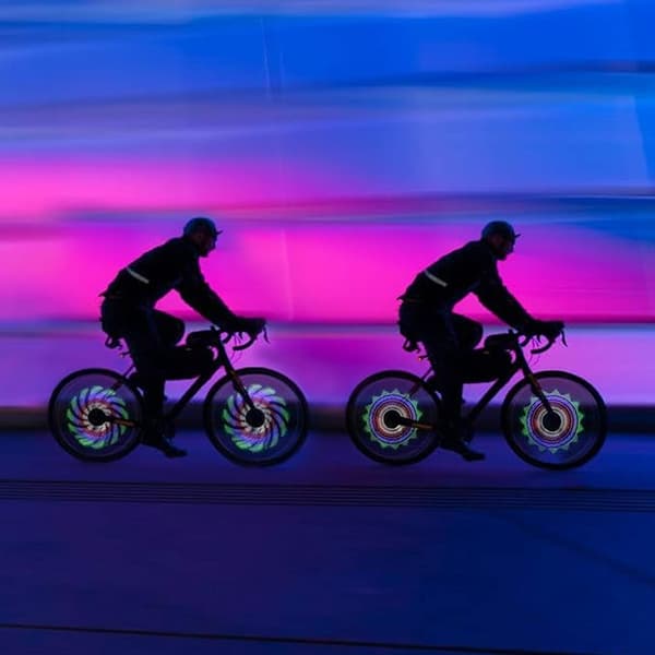 LED-hjul för cykel, 64 LED-lampor 30 olika mönster Vattentätt cykelhjul