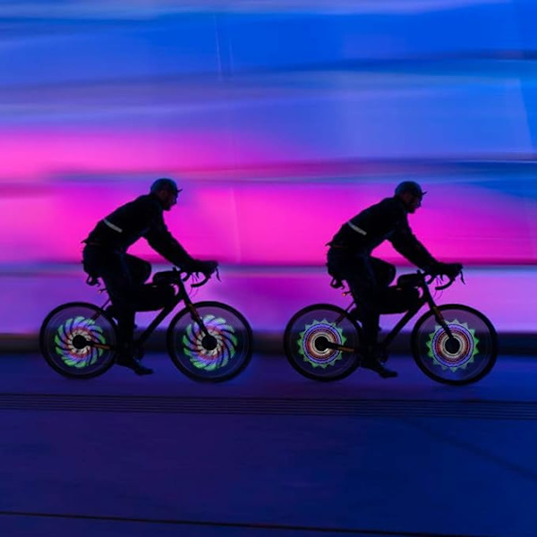 LED-pyöränrengas, 64 LED-valoa 30 erilaista kuviota Vedenkestävä pyöränrengas