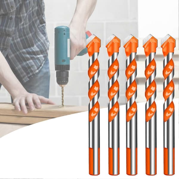 5/10 st Triangulära Borr Set Skarp Spets Hög Hållfasthet Hård Legering Multifunktionella Murverk Stans Borr för Keramiska Plattor Marmor Betong JIKA 6mm