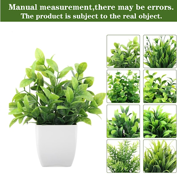 ##/2 stk. Mini Kunstige Planter Indendørs i Potter Små Kunstige Planter Indendørs##/