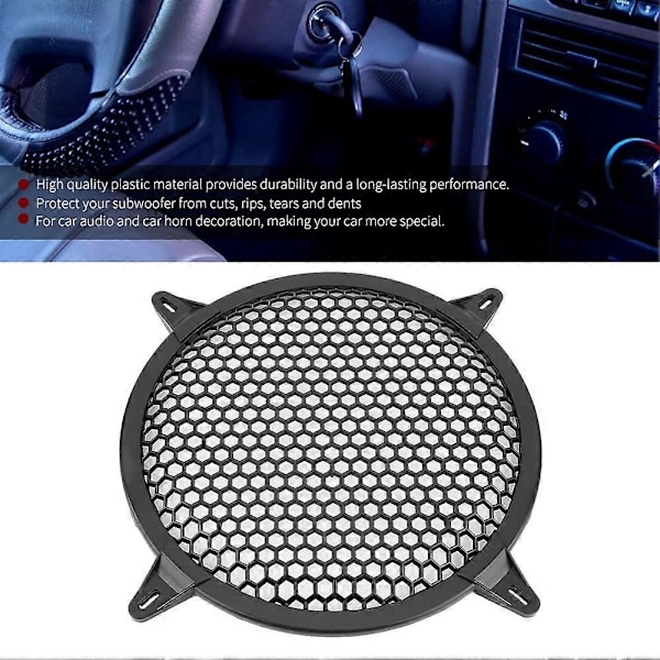 Bil Ljud Plast Mesh Skydd Woofer Högtalare Modifiering Skyddsvakt 10 tum