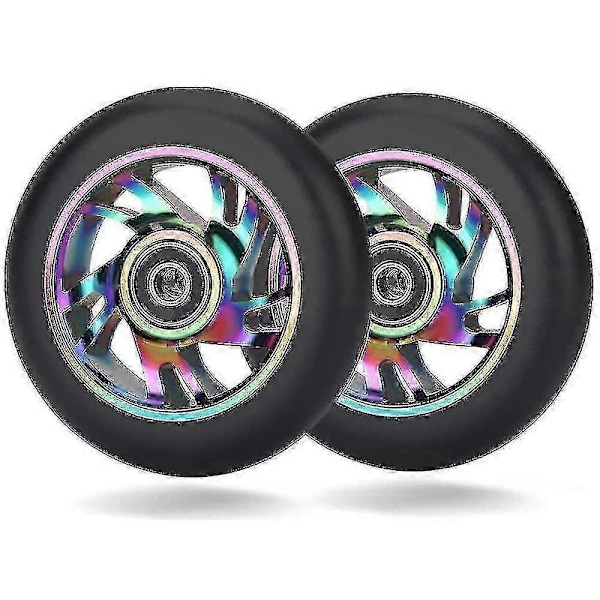 2 st 100mm Scooter Ersättningshjul med Lager Stunt Scooter