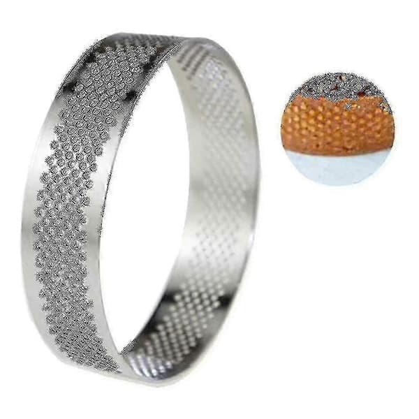 12 stk. 6 cm tertering i rustfritt stål, terteform, sirkelkutter, paiform, varmebestandig, perforert C