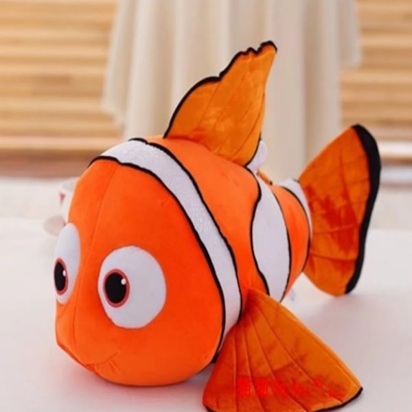Clownfisk plyschleksak 25 cm, clownfisk plyschdocka, clownfisk kudde
