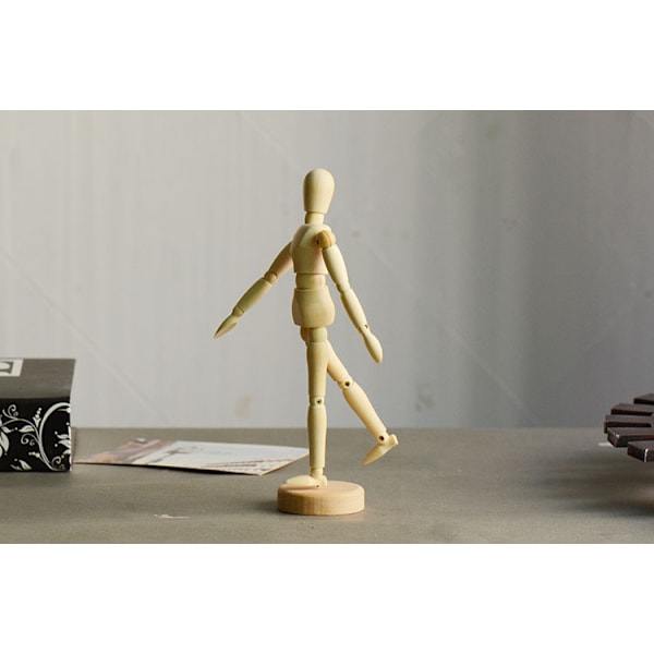 ##/Trädocka Blockhead 1 st Träkonstnärfigur Modell för Skissning Kol Hem Kontorsbord Dekoration Present##/