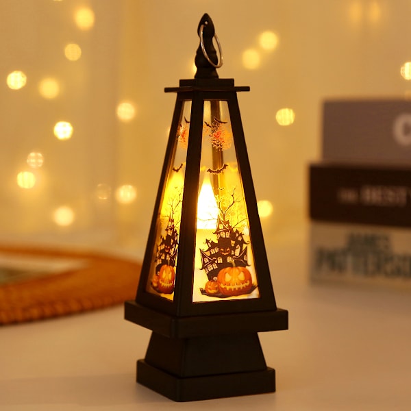 ##/Halloween triangelformad vindlampa - Pumpa, Halloween LED-ljus##/