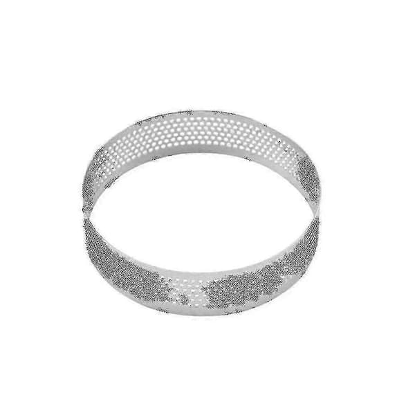 12 stk. 6 cm tertering i rustfritt stål, terteform, sirkelkutter, paiform, varmebestandig, perforert C