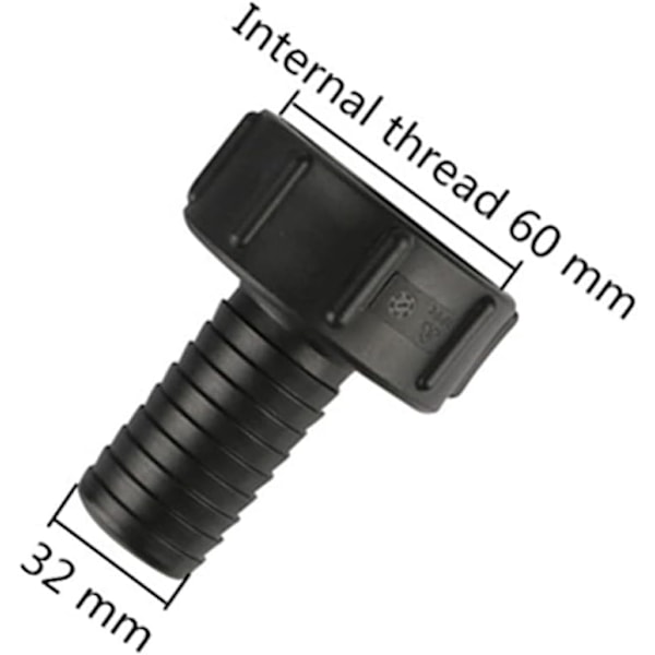 Tank Slange Adapter 60mm Import Grov Gjengetråd til 32mm Hage Slange