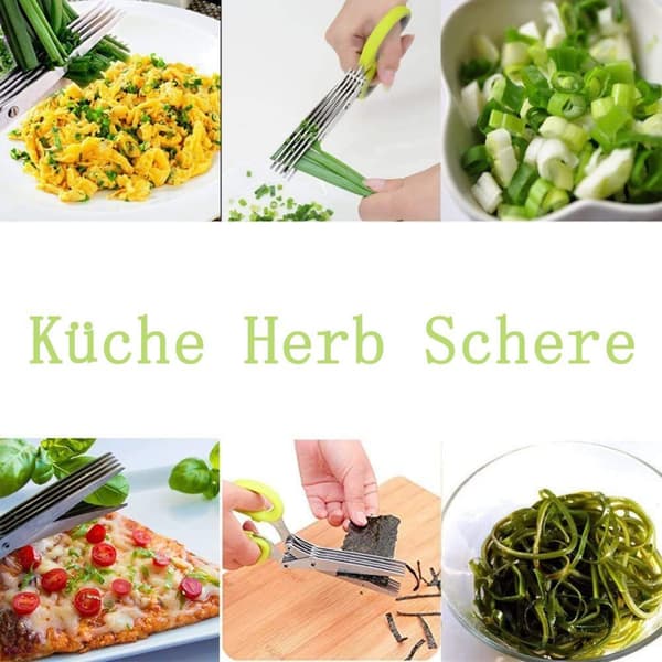##/Kökssax i rostfritt stål för örter, 5 blad, mångsidig##/