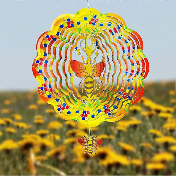3D Bi-spinner i rustfrit stål - Udendørs/Indendørs Havevinddekoration