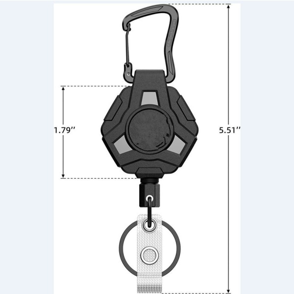 2-pack Retrakterbart Nyckelband, Robust Karabinkrok Badgehållare