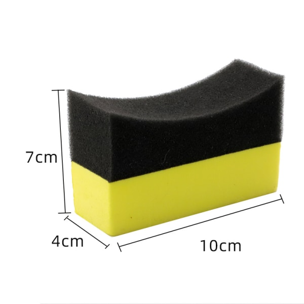 （10x7x4cm）Bilsvampar för rengöring av däck 7 st Böjda Bilsvampar för Däcktvätt