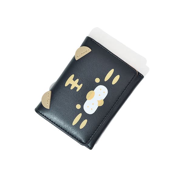 En lille sort tegneseriepung med sød tiger, 10,5 cm × 1,5 cm × 8