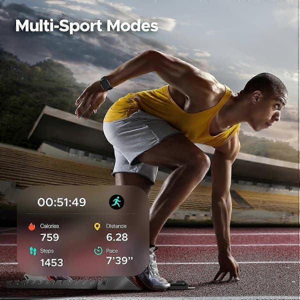 1,28-tommers smartklokke Bluetooth-anrop EKG+PPG søvnhelseovervåking sport pedometer smartarmbånd