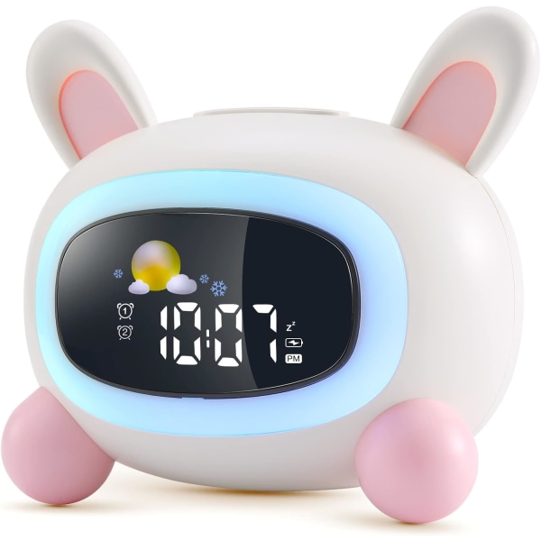 Kids Alarm Clock with Night Light 5 Colors Adjustable Brightness