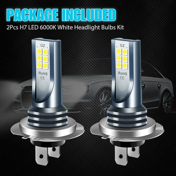 2x H7 LED-strålkastare 6000k Super White 110w 4800lm Strålkastarsats