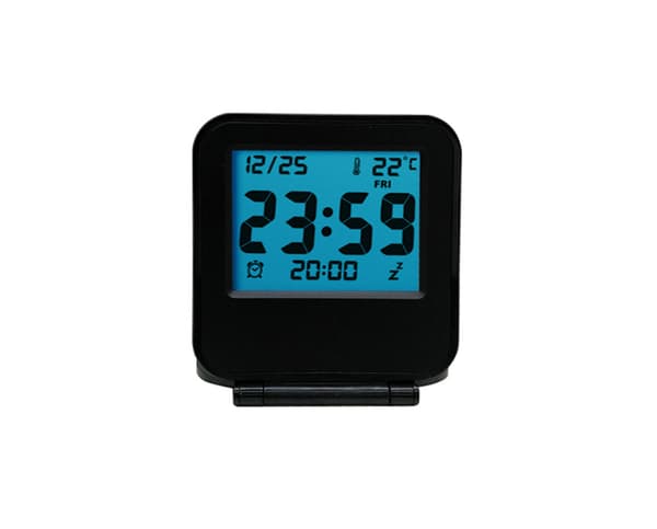1 Musta Mini Taitettava Digitaalinen Herätyskello Monitoiminen LED-Kello