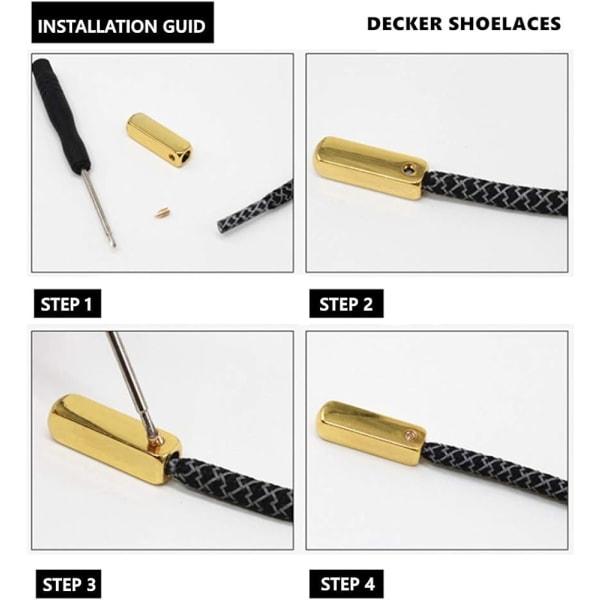 DIY Metal Aglets Skolisser Tilbehør Tips hode Firkant -S