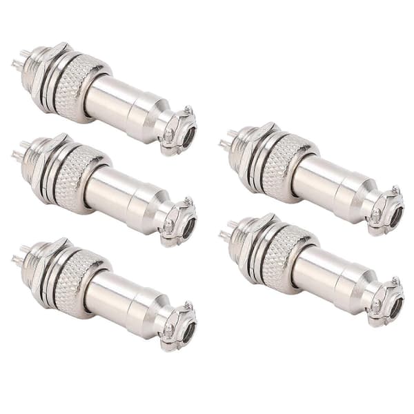 5 st Aviation Plug Connector Hane Hona Trådpanel Strömchassi Metallbeslag 5A GX12 450V3pin