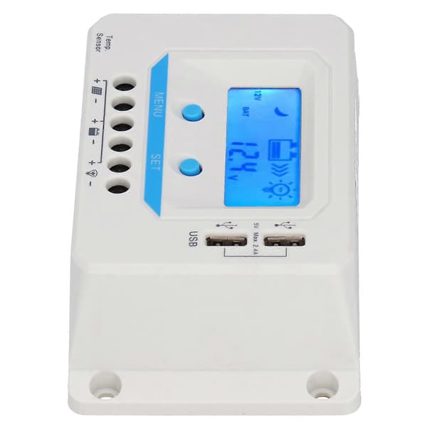 Solar Laderegulator Panel PWM 30A Husholdnings ABS Skall LCD-skjerm EL2430Z 12V/24V