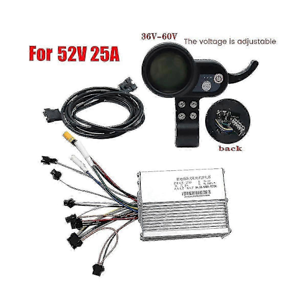 Til Jp 52v 25a Controller Børsteløs Motor+36-60v Dashboard Meter Kit Til Jp Elektrisk