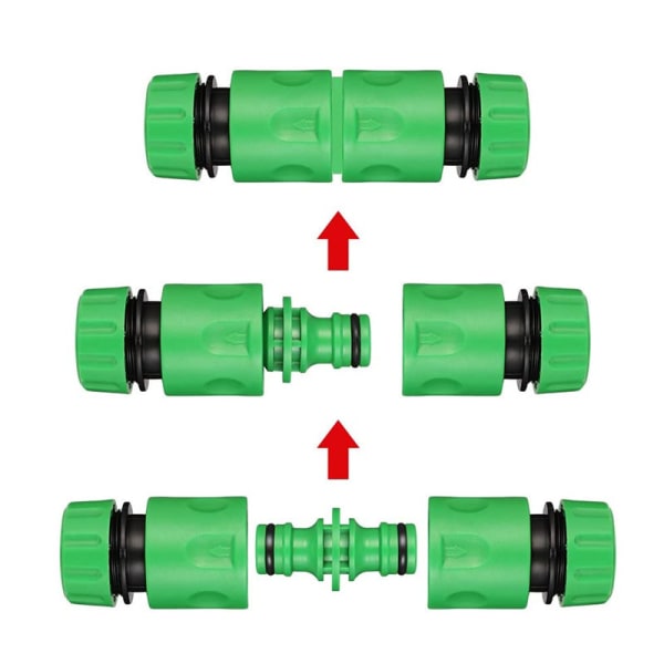 Sett med 10 hageslange hurtigkoblinger sett (6 stk 1/2" slange hurtig