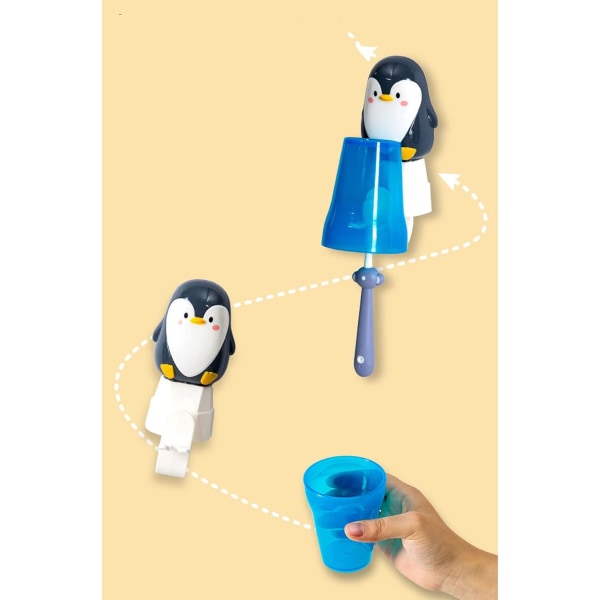 (Pingviini) Hammaslasi ja hammasharjanpidike lapsille, Piirretty A