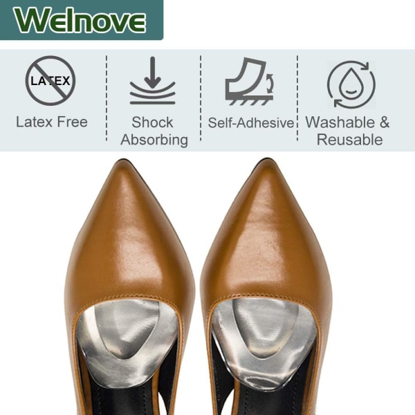 Halkfria skor Transparenskuddar Silikongel Mellanfot För