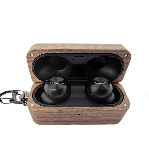 Skyddsfodral i valnöt för Panasonic Technics EAH-AZ100 trådlösa Bluetooth-hörlurar laddningsbox Co