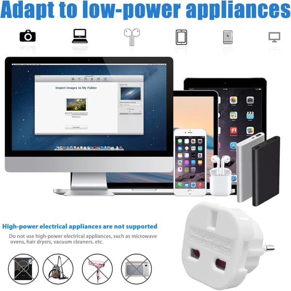 ##/（pack2) EU Reseadapter, Storbritannien till Europeisk Stickkontakt, Europa Konverterare##/