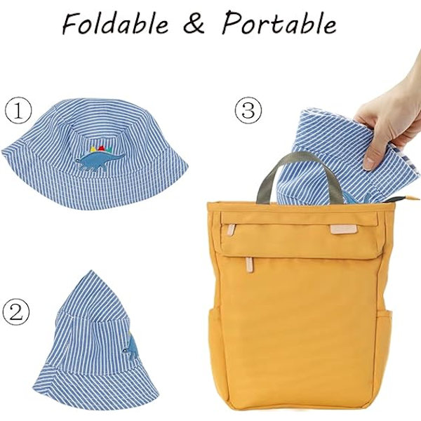 Barn Solhatt (52CM), Baby Strandhatt Pojk Flicka Fiskehatt, Bomull