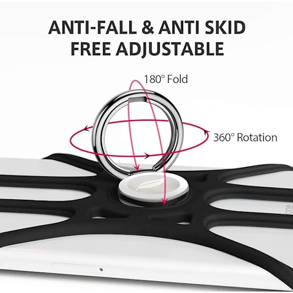 Silikon Telefon Cover (Sort) med Ringholder til Universal Smart