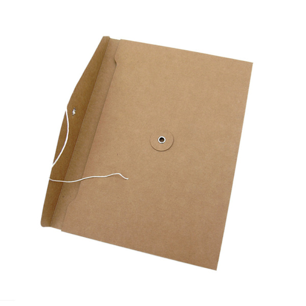 A4 Kraft Papirfilmappe, 10 Filmappe Dokumentkonvolutter med Bu