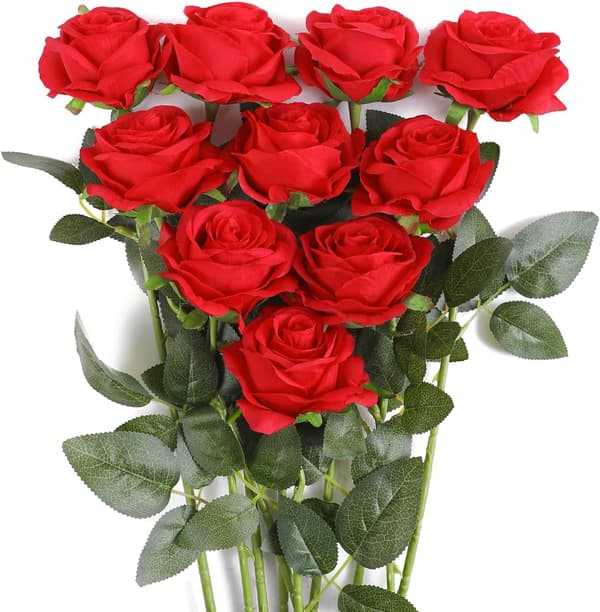 Kunstige Rose Silkeblomster Buket Hjem Kontor Bryllup Arrangement