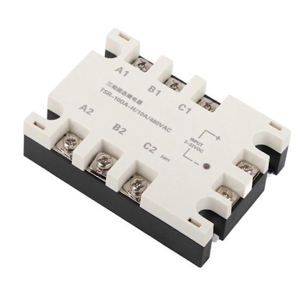 3-faset 10A DC AC Solid State Relæ SSR Input 3?32VDC Load 24?480VAC TSR?10DA H