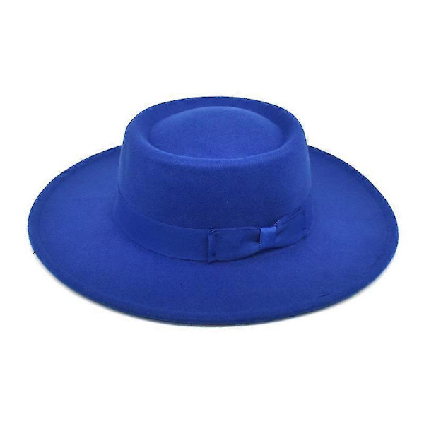 Dam Ull Flat Fedora Hatt Panama Jazz Hatt dark blue