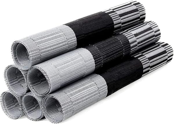 6 stk Sklisikre PVC Plassmatter (Sølvgrå), Vaskbare Plassmatter (4