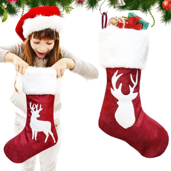 Personlig Julstrumpa Set, Stor Jute Hängande Jul